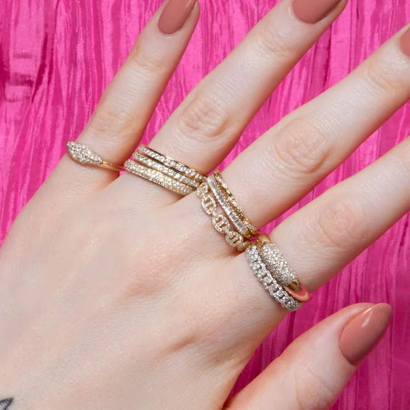 Минималистичное кольцо для женщин простой циркон золотого цвета изящные