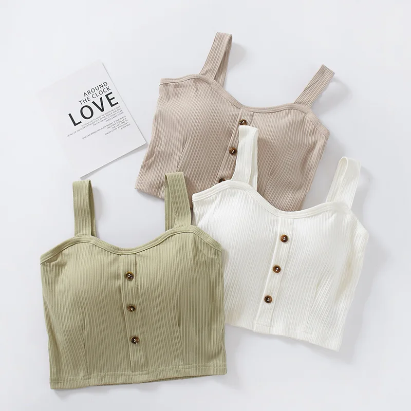 Women Summer Elastic Tank Top Crop Camisole Sleeveless T Shirt Spaghetti Vest Knitted Camis Female Vest Tops White Black Corset