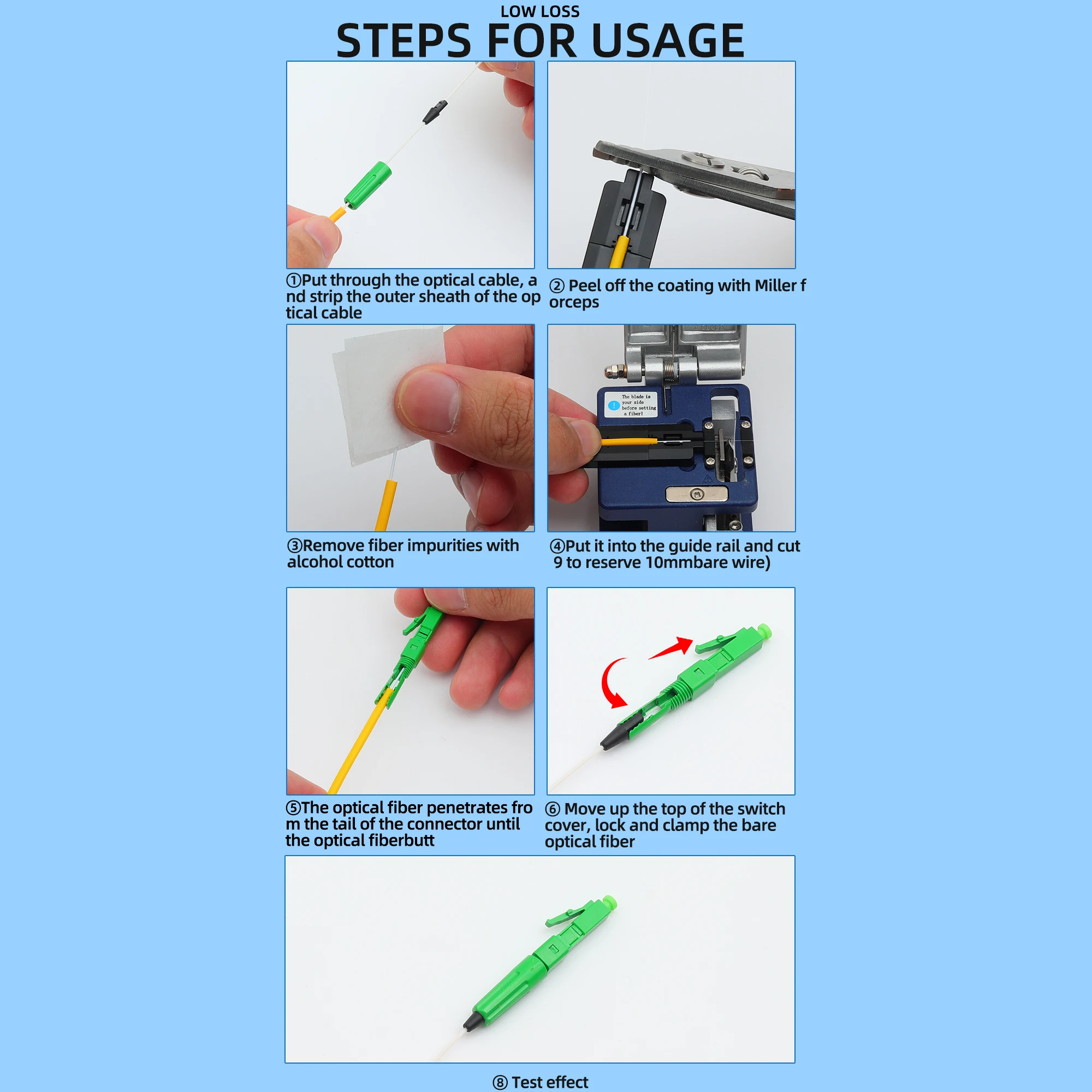 LC UPC/APC Fiber Assembly Quick Connector Single Mode Optic Cable Fast |