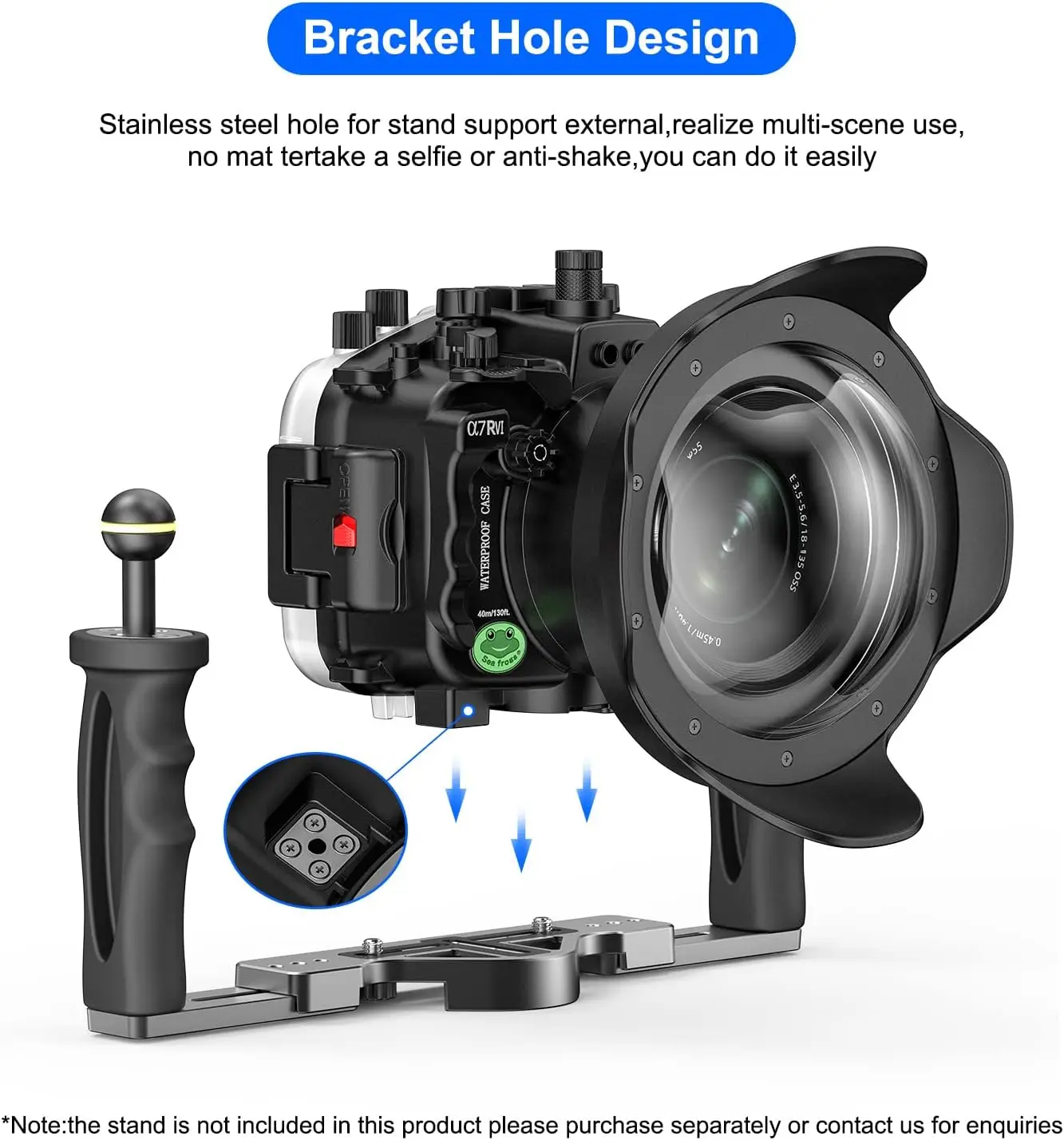 Водонепроницаемый корпус WPC-A7R IV Dive 40 м130 футов для Sony A7R IV с объективом 16-35 мм f4.0 ZA OS, 16-35 мм f2.8 GM, 24-70 мм f4.0 (art.: 3920cde57919c) - 3920cde57919c
