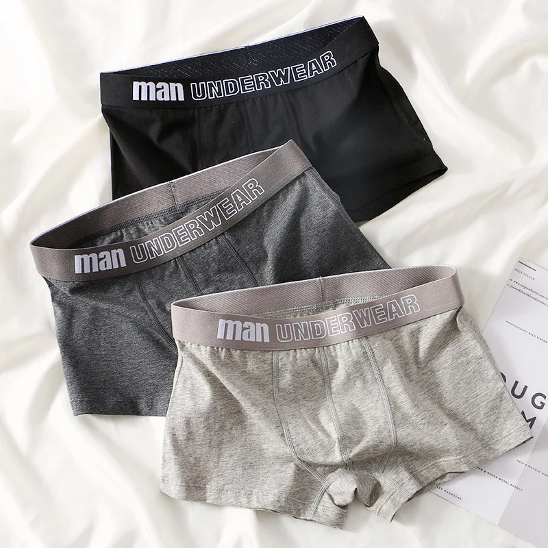 Men's Panties Soft Cotton Unpanters Men's Comforable Underwear Man Breathable Men's Boxers Solid Color Briefs Set Free Shipping