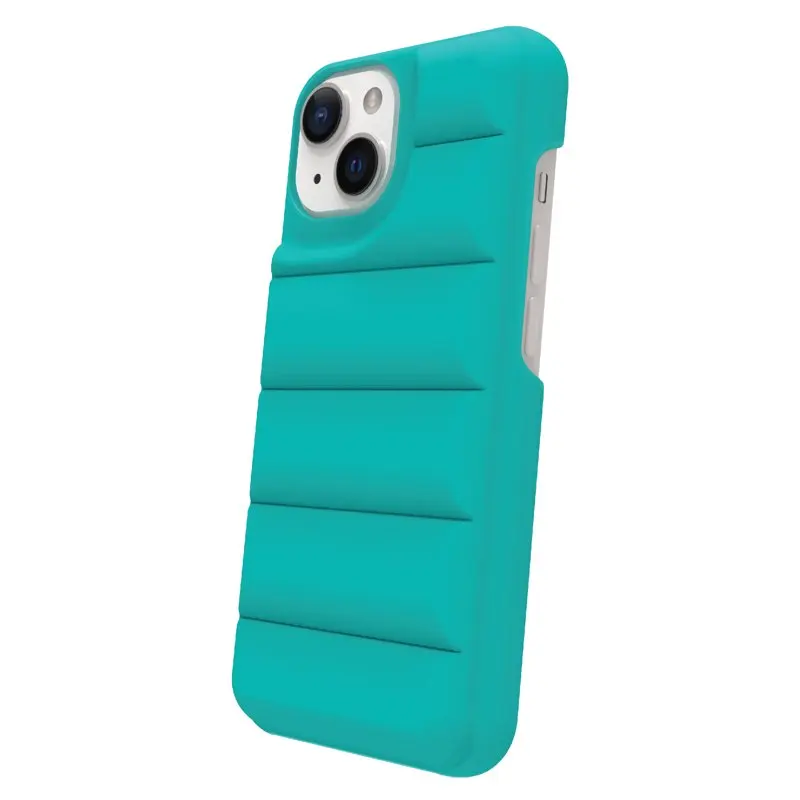 2023 new for Puffer Soft Quilted Phone Case for iPhone 14 and iPhone 13 - Teal