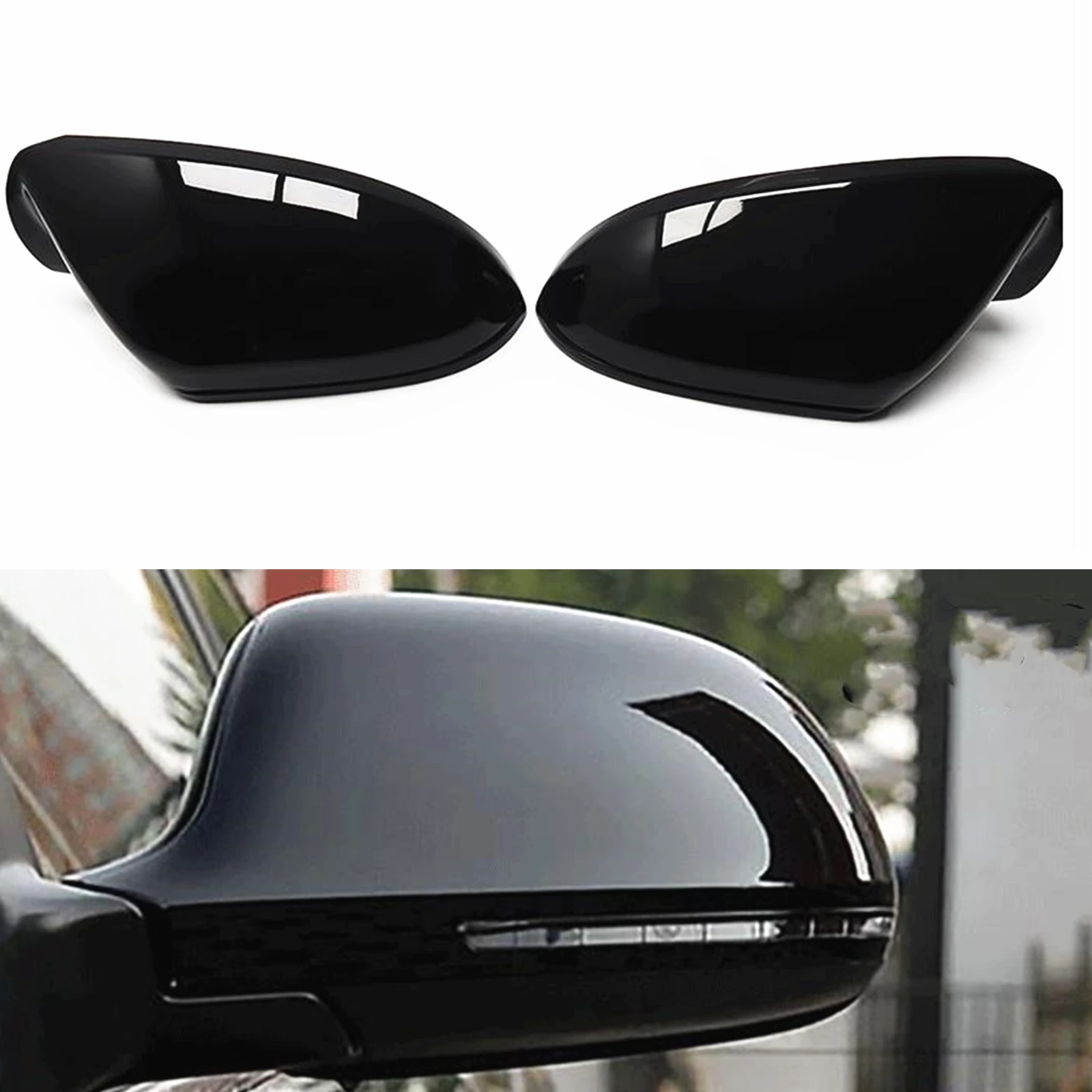 

Mirror Cover For Audi A6 C7 C7.5 RS6 S6 4G 2011-2018 W/ Lane Assist Car Black Side Rear View Cap Reverse Case Shell Replacement