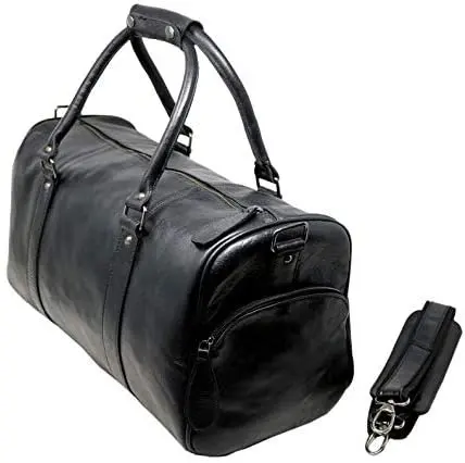 

Elegant 18" Genuine Leather Travel Carry-on Luggage Duffle Bag for Overnight Gym Weekender Trips