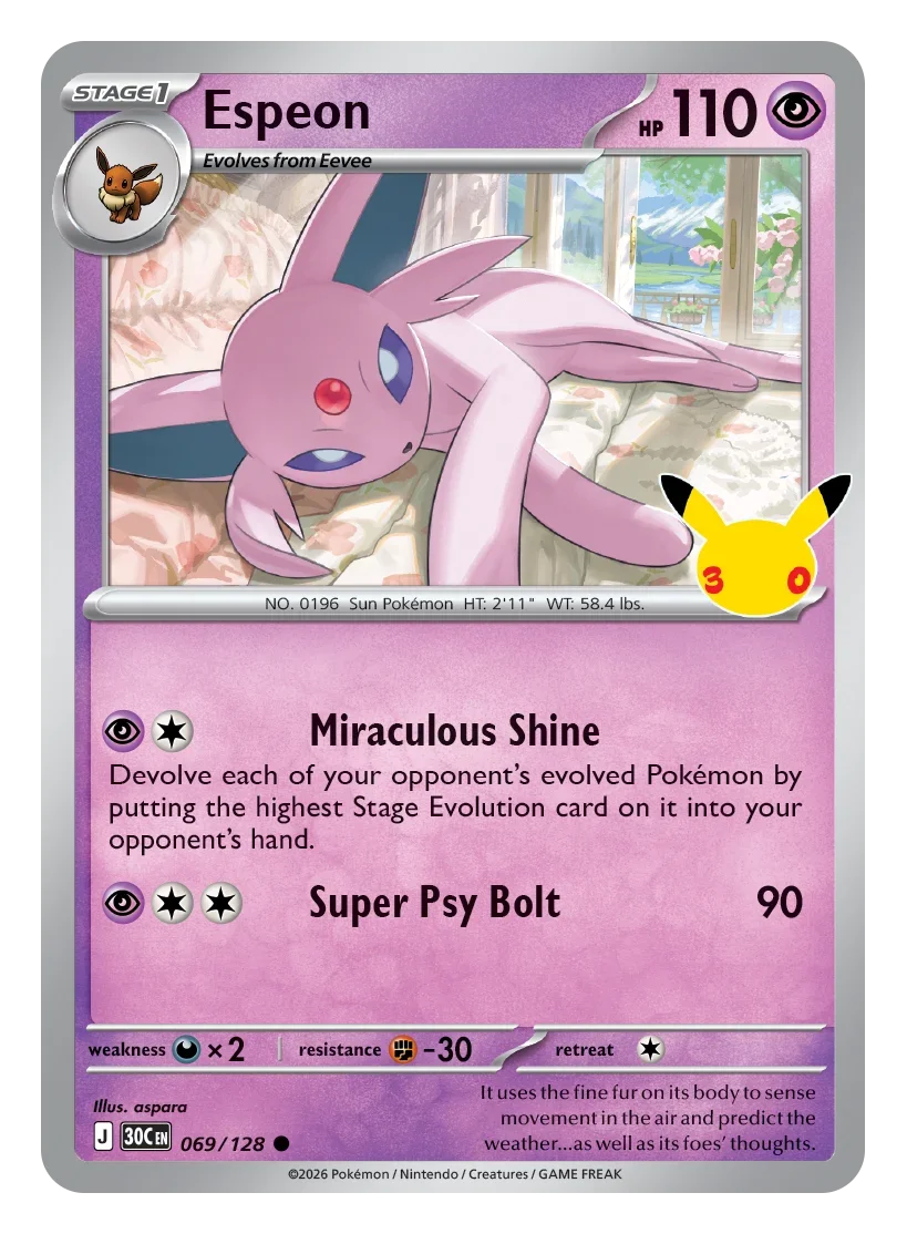Фото Коллекционные карты DIY Pokemon PTCG: Пикачу, Чаризард, Зекром, Умбреон, Эспеон (30-й выпуск) – Классическая игра, аниме-коллекция №3