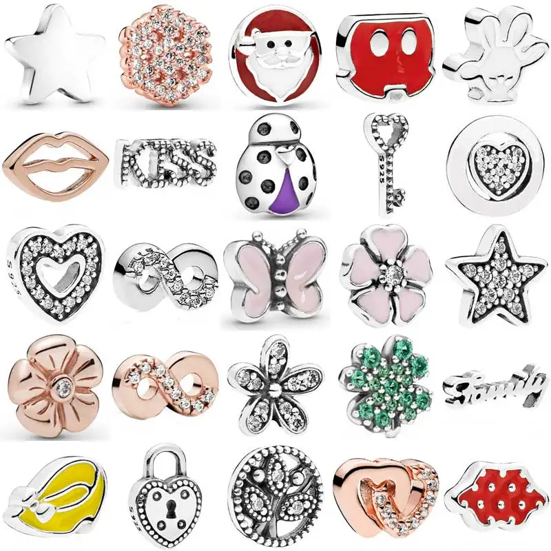 

Sparkling Gif Ladybird Pearlescent Heart Element Floating Petite Charm Fit Europe Bracelet Diy Jewelry 925 Sterling Silver Bead