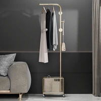 nordic floor clothes hanger bedroom bedside clothes rack metal clothes drying rack balcony simple storage basket hat stand