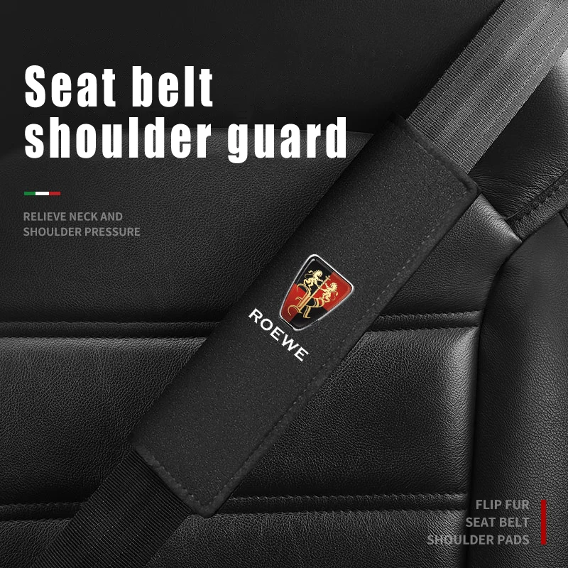 

2Pcs Suede Leather Car Seat Belt Protective Cover For Roewe RX5 I6 I5 RX3 RX8 ERX5 Auto Shoulder Safety Pads Interior Accessory