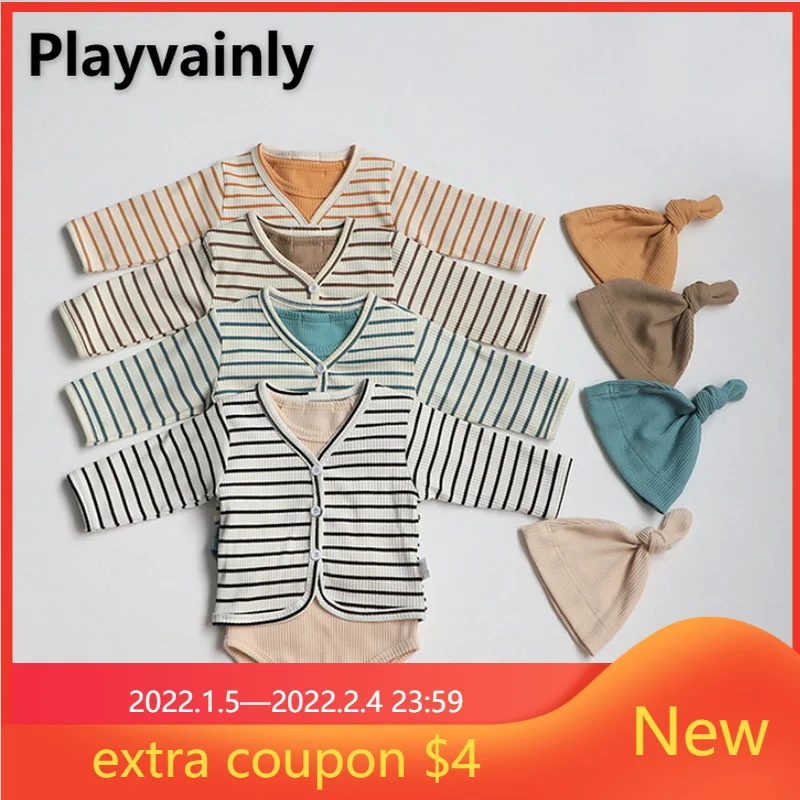 

Корейский стиль 2022, весенний кардиган для мальчиков и девочек, черные, кофейные, желтые, синие полосатые куртки с длинными рукавами и V-образ...