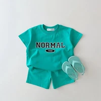2022 new baby short sleeve clothes set boys girls letter print t shirts shorts 2pcs children casual sport suit infant outfits