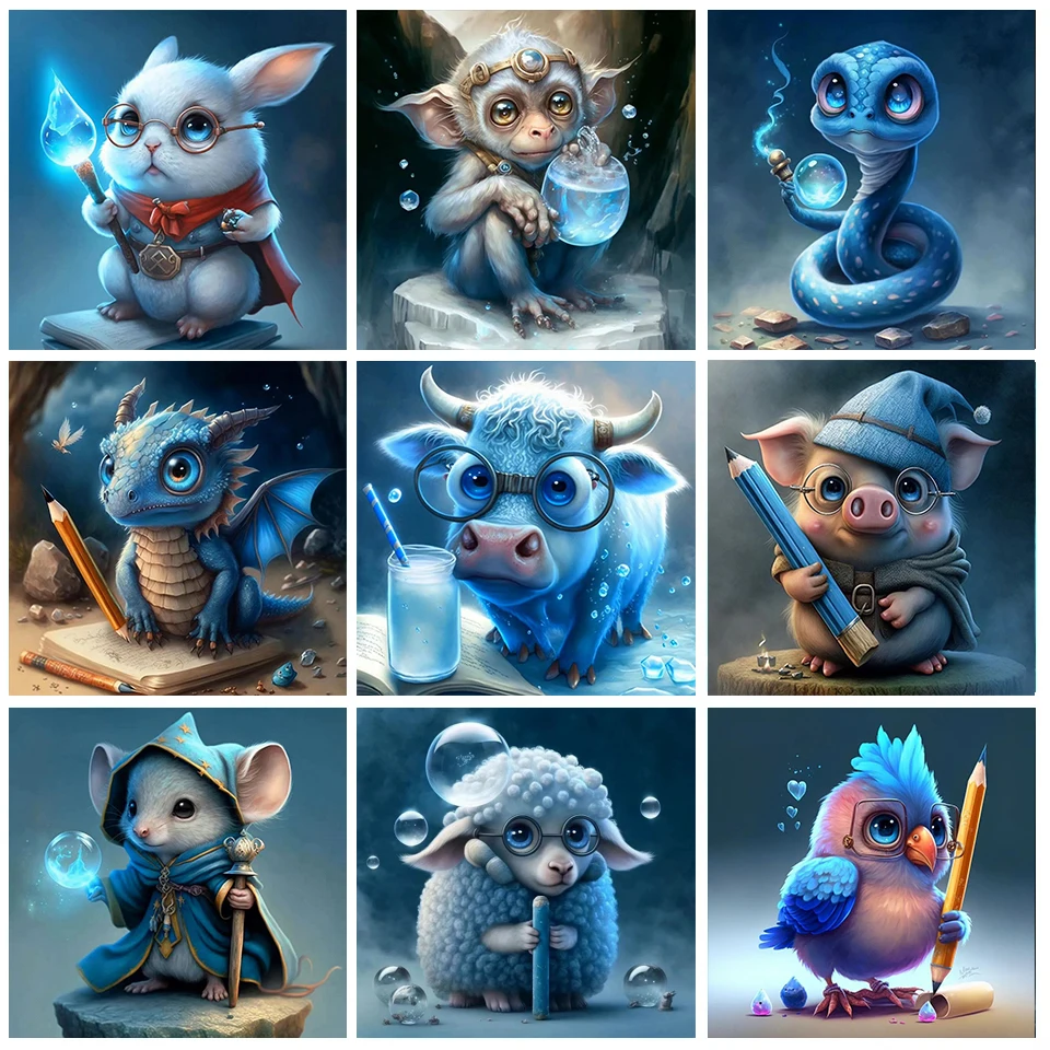 Полная квадратная круглая Алмазная вышивка 12 знаков зодиака DIY алмазная живопись волшебные книги Животные мозаика вышивка крестиком фантазия A231