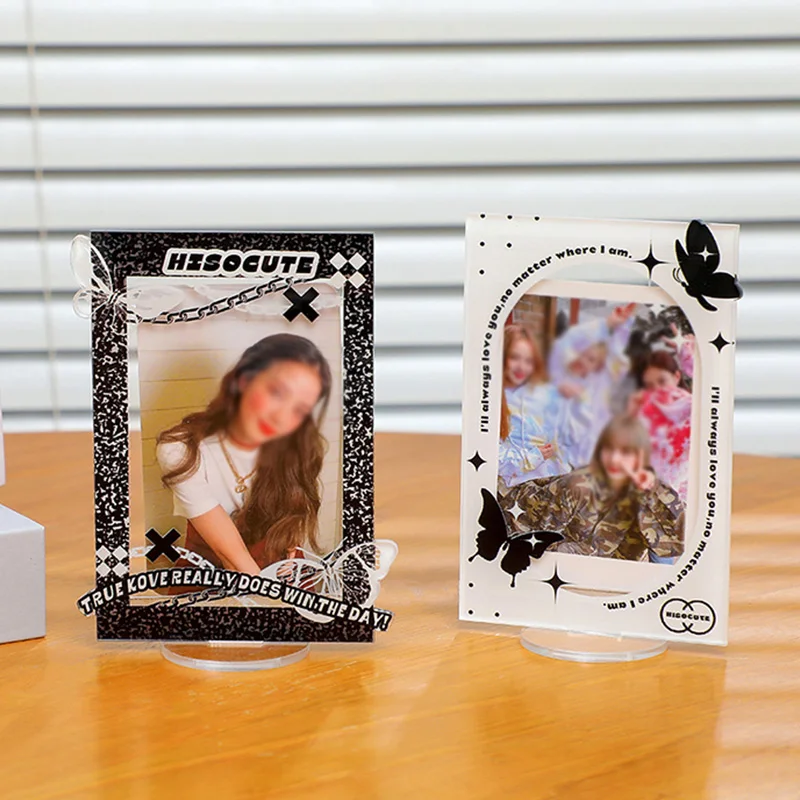 

Kpop Idol Photo Album Collect Photocards Transparent Photo Frame Display Stand Desk Accessories School Stationery