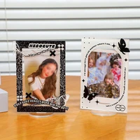 kpop idol photo album collect photocards transparent photo frame display stand desk accessories school stationery