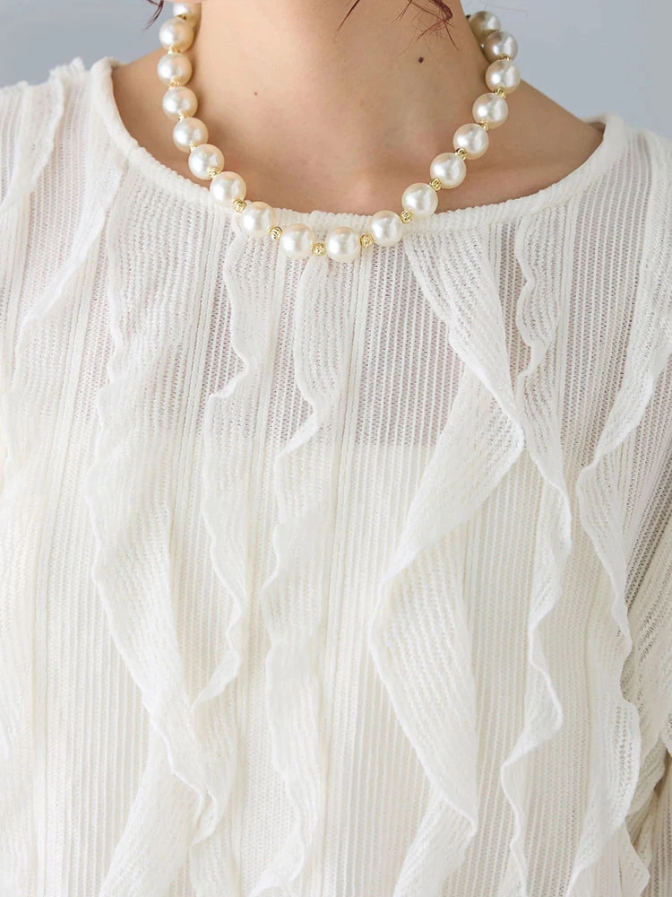 Женская черная блузка с оборками новинка 2024 элегантные офисные женские рубашки