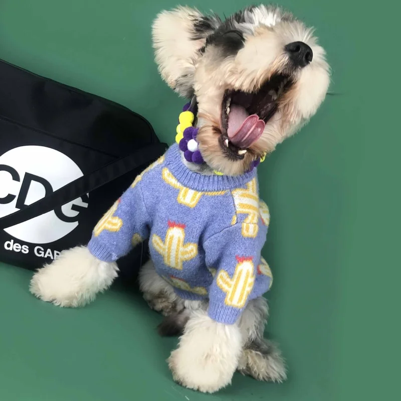 

Pet dog clothes spring and summer small and medium dogs cactus sweater sweater Teddy.French bulldog. Pomeranian pet accessories