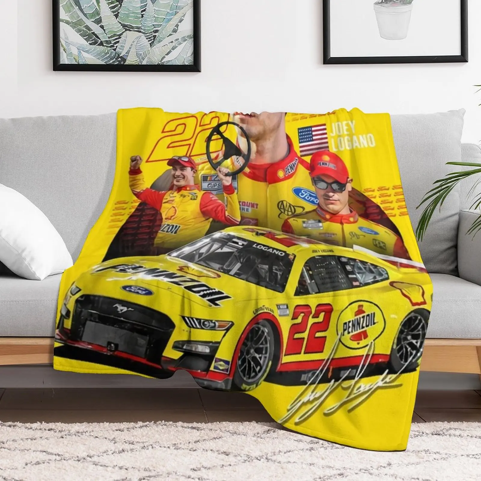 Одеяло Joey Logano Next Gen Mustang 2022 детское летнее свободное одеяло для кемпинга