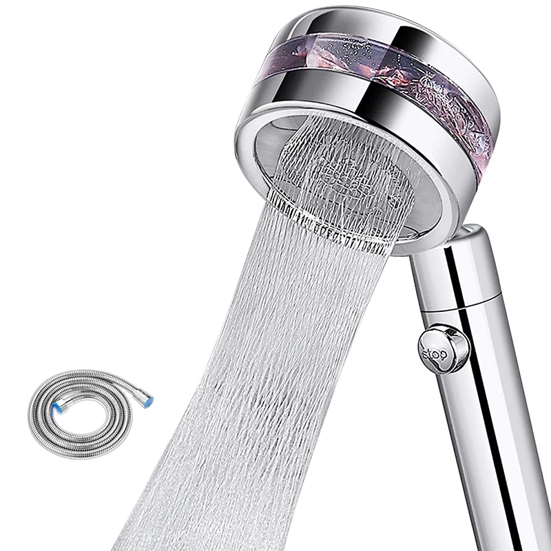 

Promotion! Shower Head, High Pressure Hand Shower With On/Off Switch And 1.5M Hose, Rain Shower Head With Water Saving