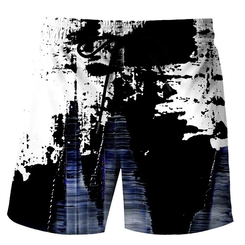 

2023 Summer New Men's Shorts Hawaii Vacation Beach Shorts 3D Creative Graffiti Printing Casual Five-Point Trendy plus Size Short