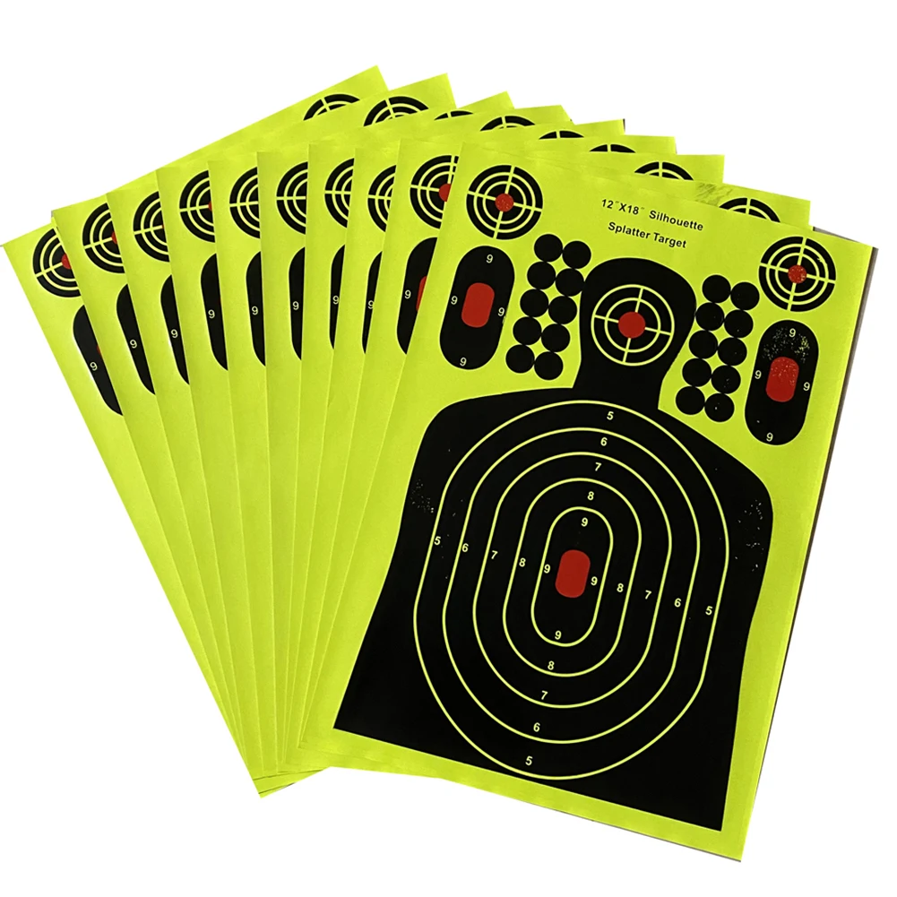 

10pcs/Pack 12*18 Inch Shootings Targets Stickers Training Hunting Accessories Platter Glow Reactive Paper Shoot Targets Stickers