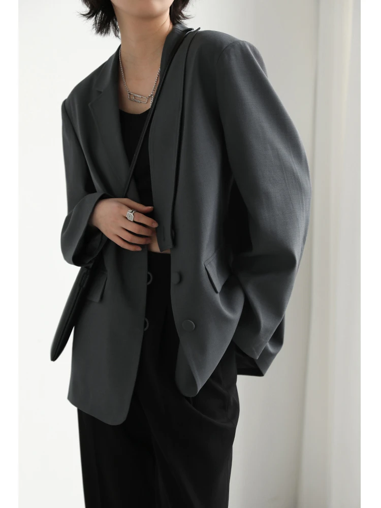 Женский короткий Блейзер в Корейском стиле Простой повседневный однотонный