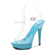 2022 new catwalk high heel sandals female waterproof platform sandals sexy 13cm super high heel sandals summer womens shoes