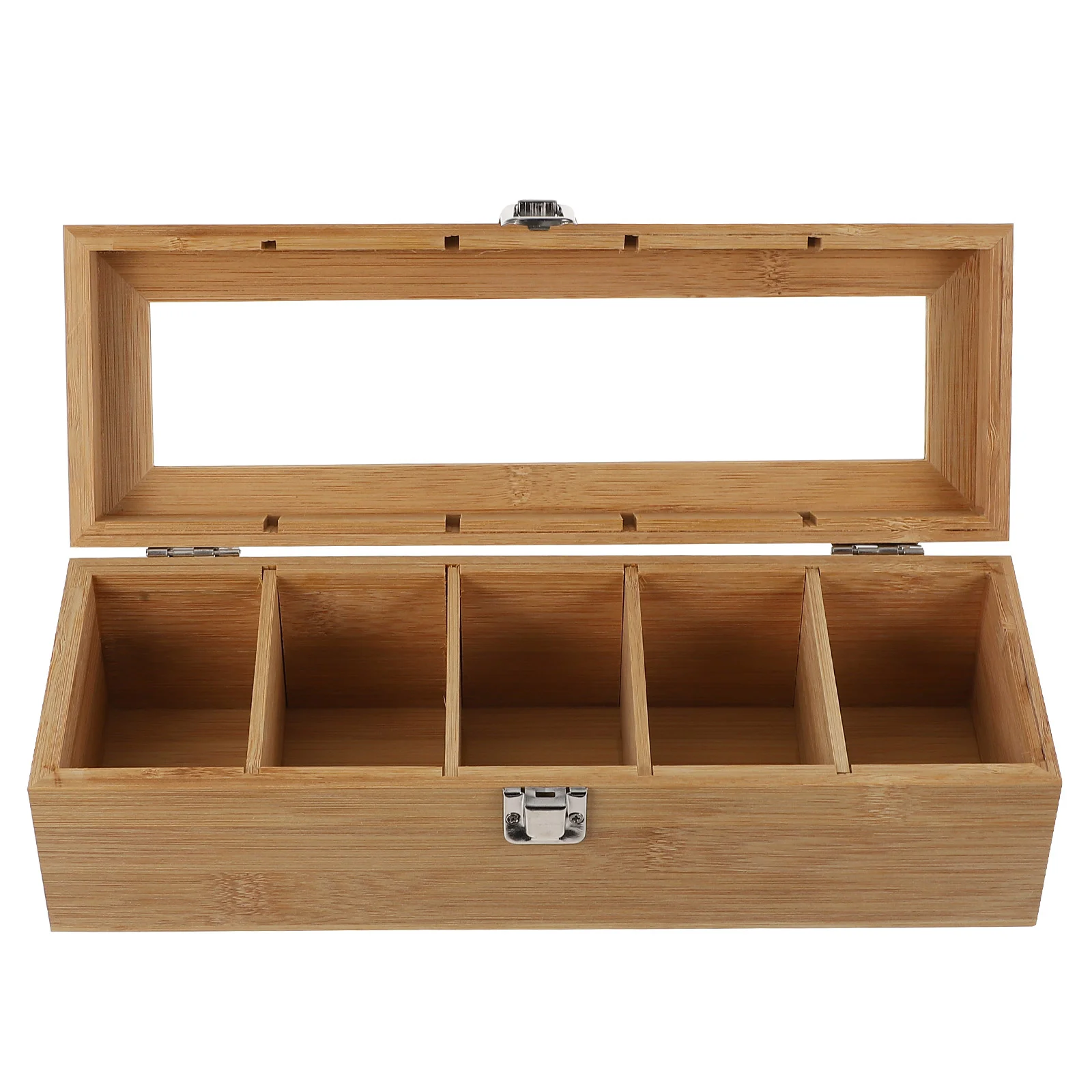 

Box Tea Wooden Wood Organizer Holder Case Organize Home Jewelry Storage Bamboo Vanity Divided Beverage Sorter Table Condiment