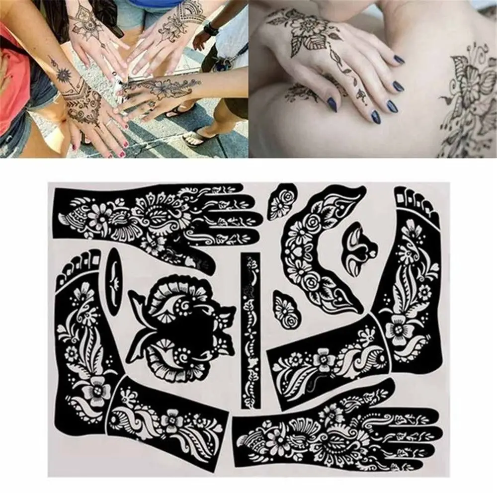 

1 Sheet India Henna Template Hand Body Art Temporary Tattoo Stencil DIY Tool