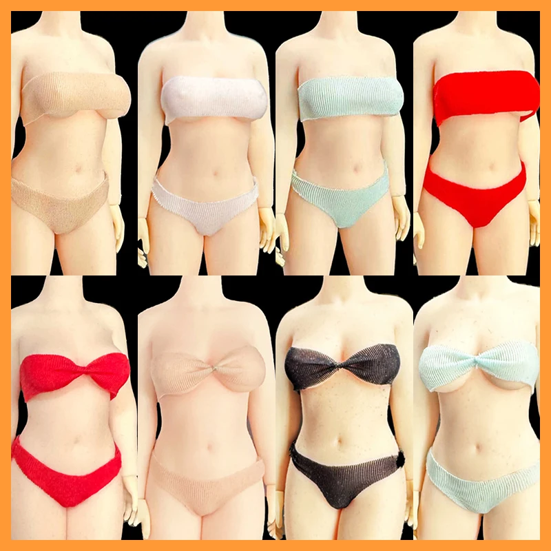 Женское эластичное однотонное нижнее белье в масштабе 1/12 модель костюма для