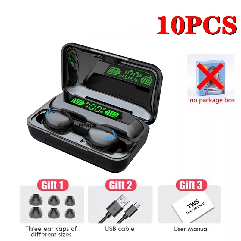 

10PCS F9-5C TWS wireless headphones bluetooth Earphones V5.1 sport Waterproof Headset HiFi Wholesale F9 bluetooth Earphones