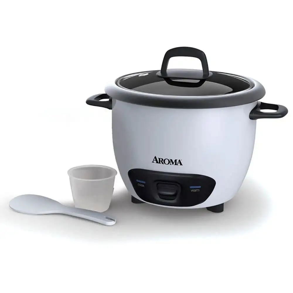 

Fast Ship 14 Cup Pot Style Rice Cooker with Full View Tempered Glass Lid White