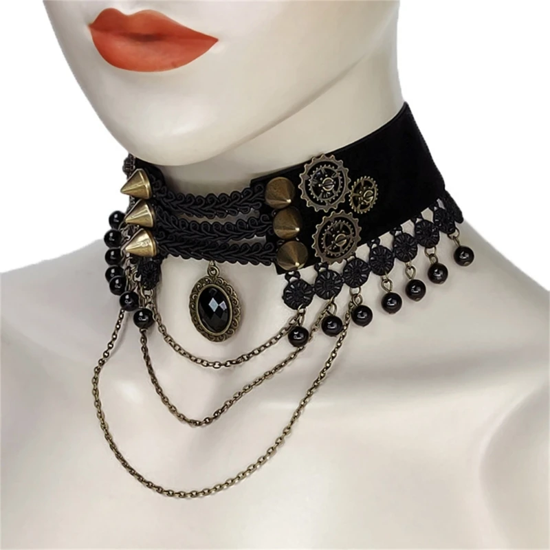 

Готическое ожерелье-чокер с воротником, регулируемое ожерелье с ключицей в стиле панк, праздничная одежда, Прямая доставка