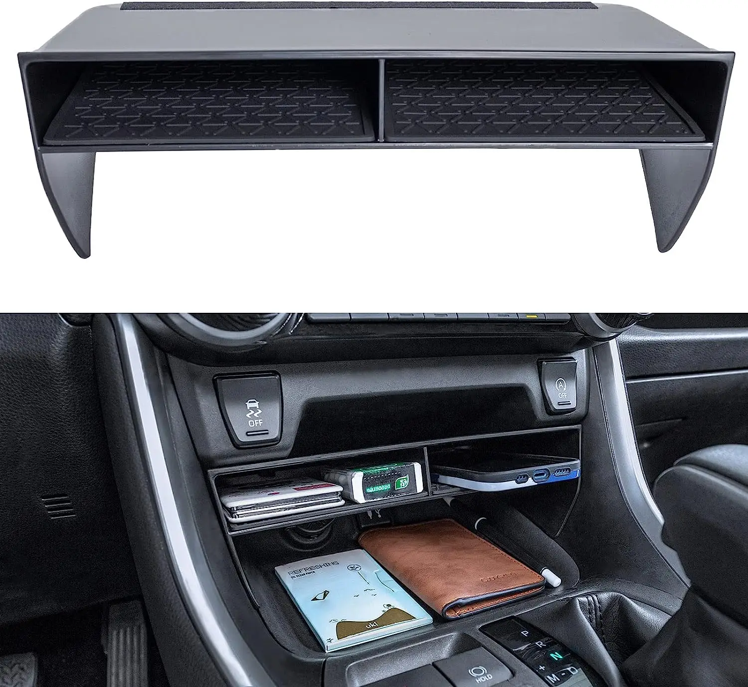 

Wider Opening Console Organizer Compatible with Toyota Rav4 2019 2021 2020 2022 2023 Accessories, Bigger Divider Slot Tray
