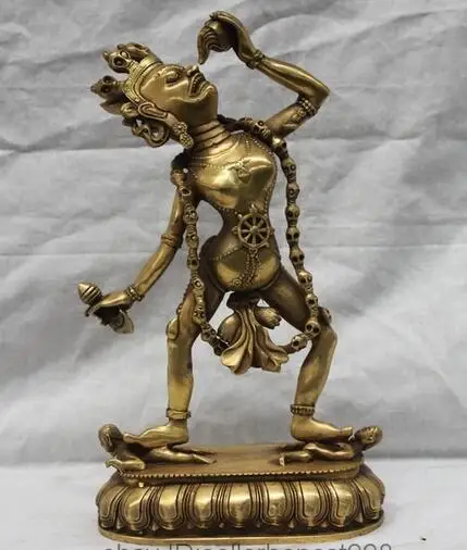 

Big 25cm Tibet Buddhist Fane Brass Copper Vajrayogini Vajravarahi Dakini Buddha Statue