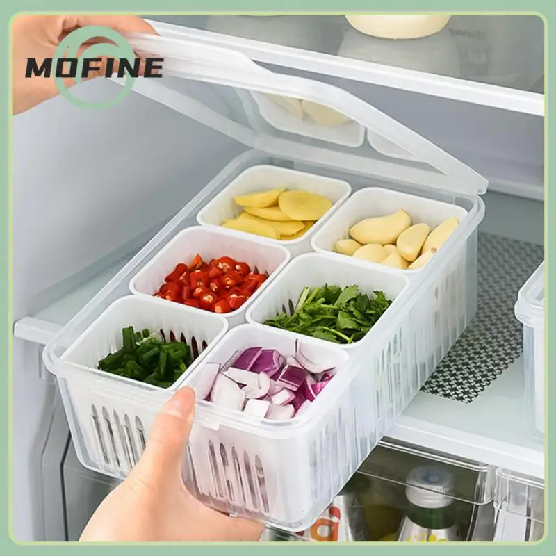 

Household Strong Sealing Storage Basket Dividing Design Storage Box Rapid Drainage Refrigerator Refrigerator Box Removable