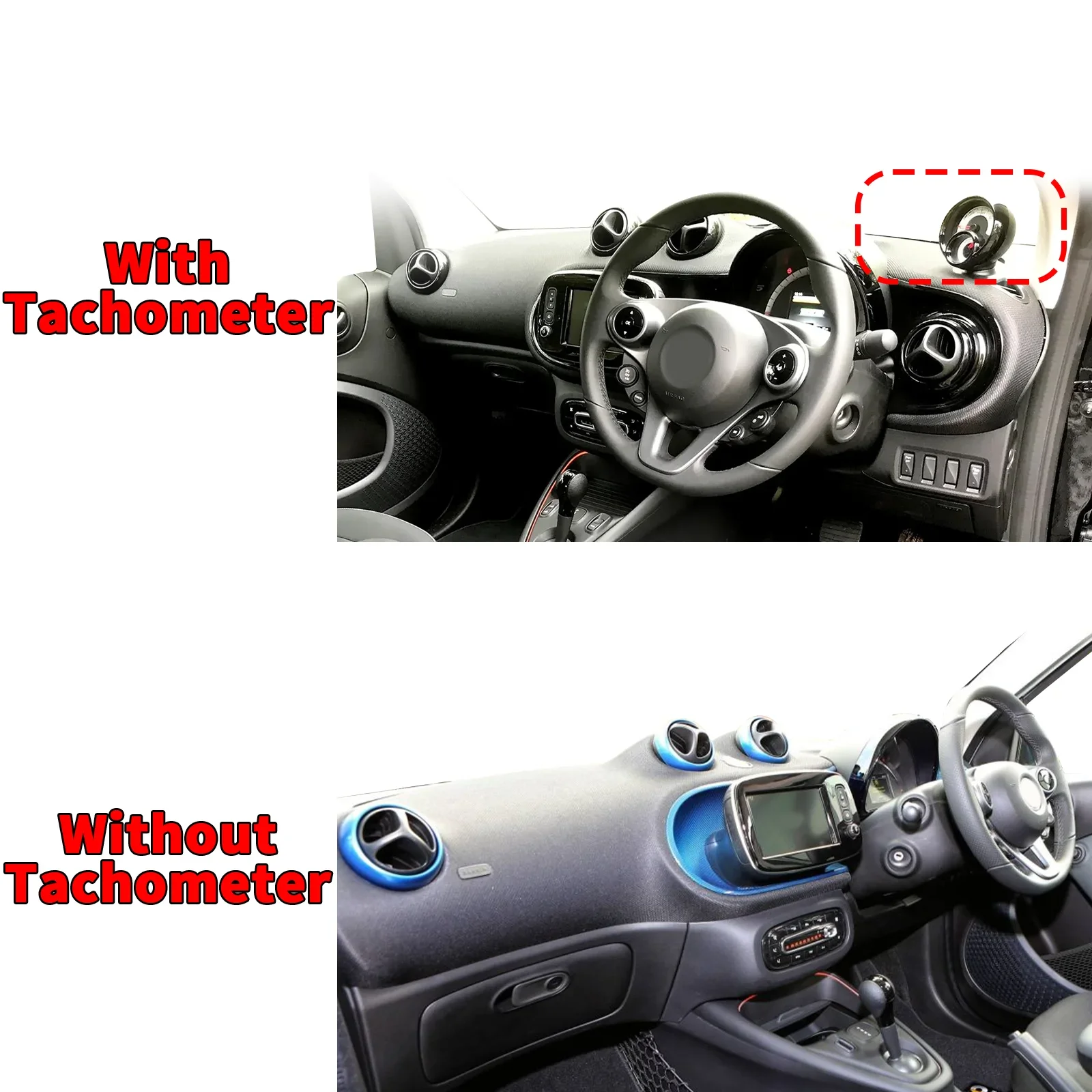 Фото Коврик-накладка на приборную панель для Smart Fortwo Forfour 2014-2025 III, защитный кожаный коврик-накидка от солнца, аксессуары №1