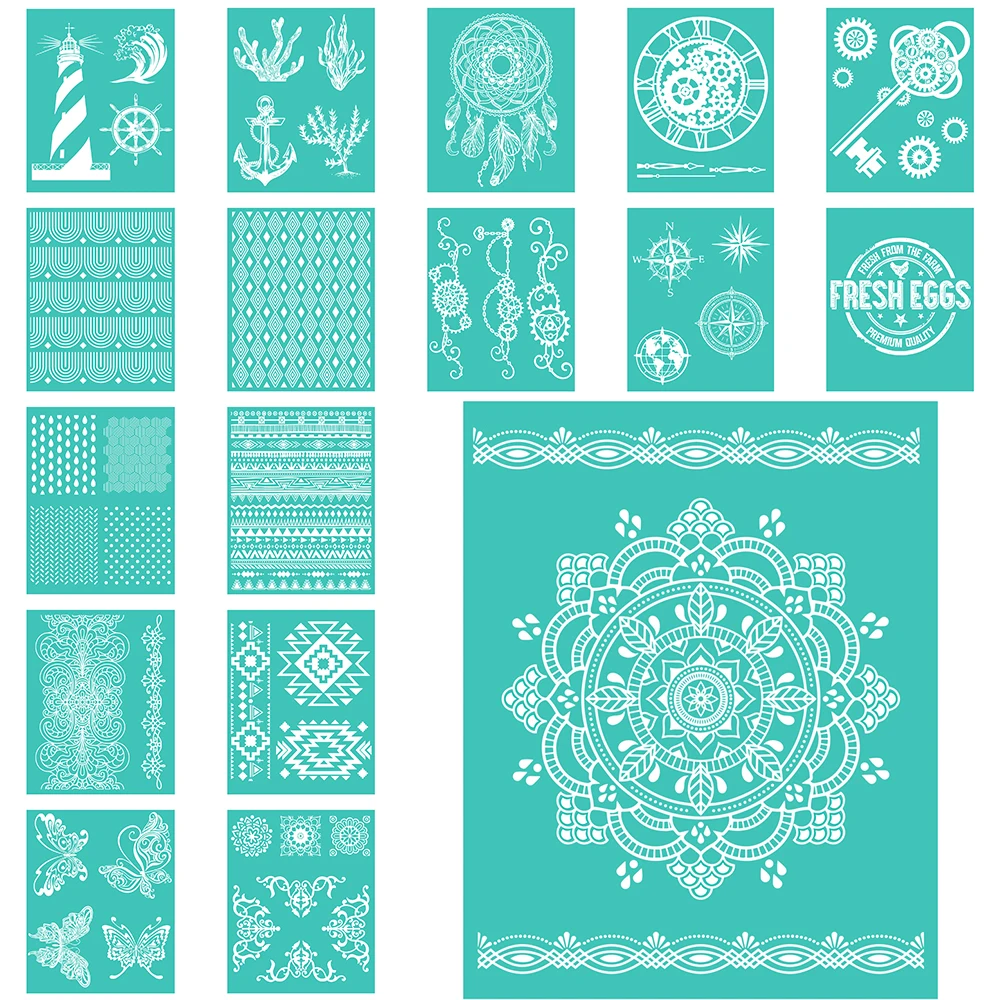 

NEW Silkscreen Stencil Reusable Self-Adhesive Silk Screen Printing for Polymer Clay DIY Transfer Crafts Printing Jewelry