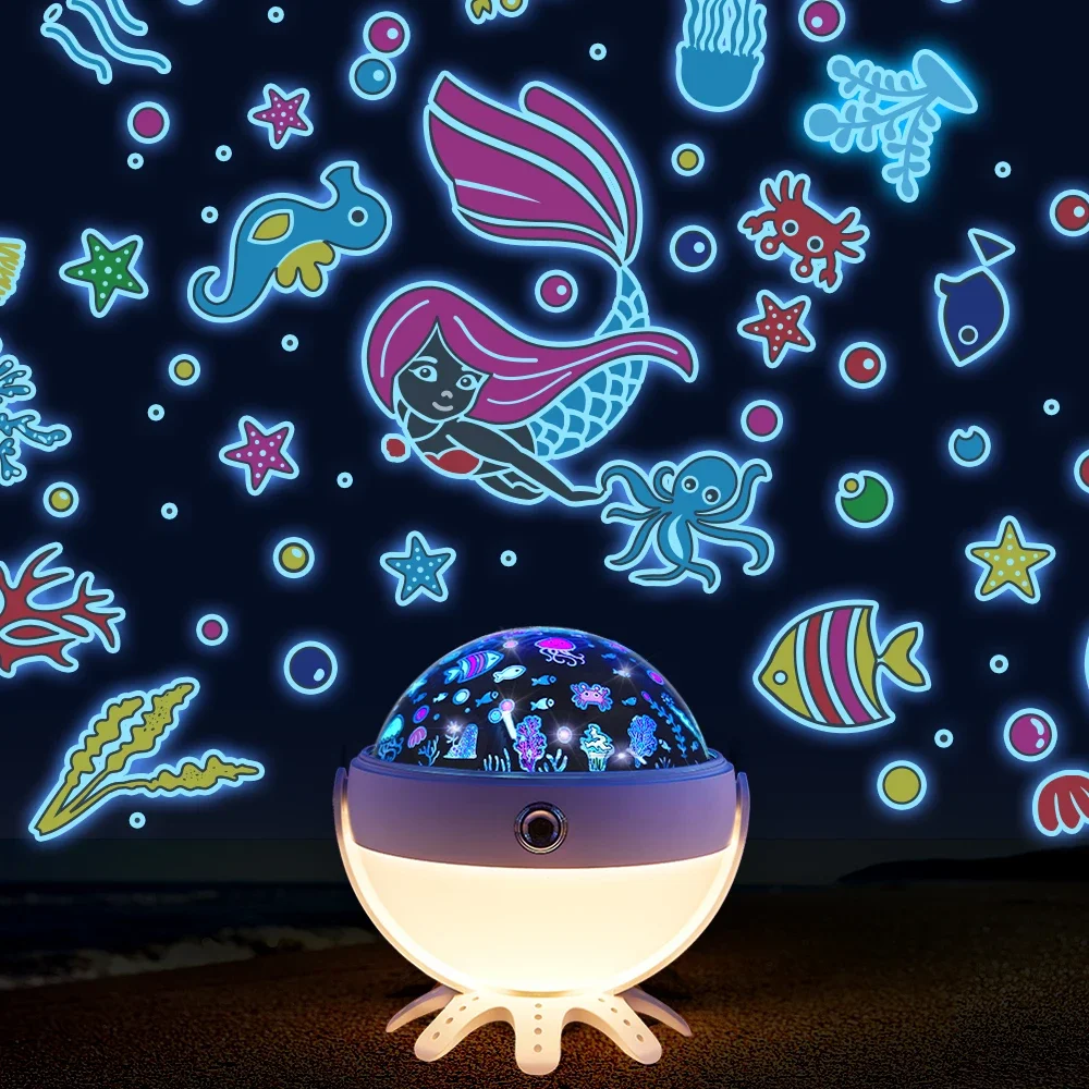 Детский Проектор Ночник С Bluetooth Музыка Вращающееся Звездное Небо Декор Для