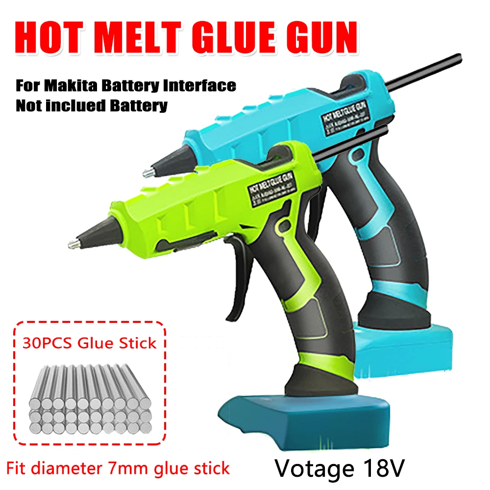 

Wireless Electric Hot Melt Glue Gun with 30PCS 7mm Glue Stick Set DIY Welding Hot Air Gun for Makita 18V Battery Hot Glue Gun