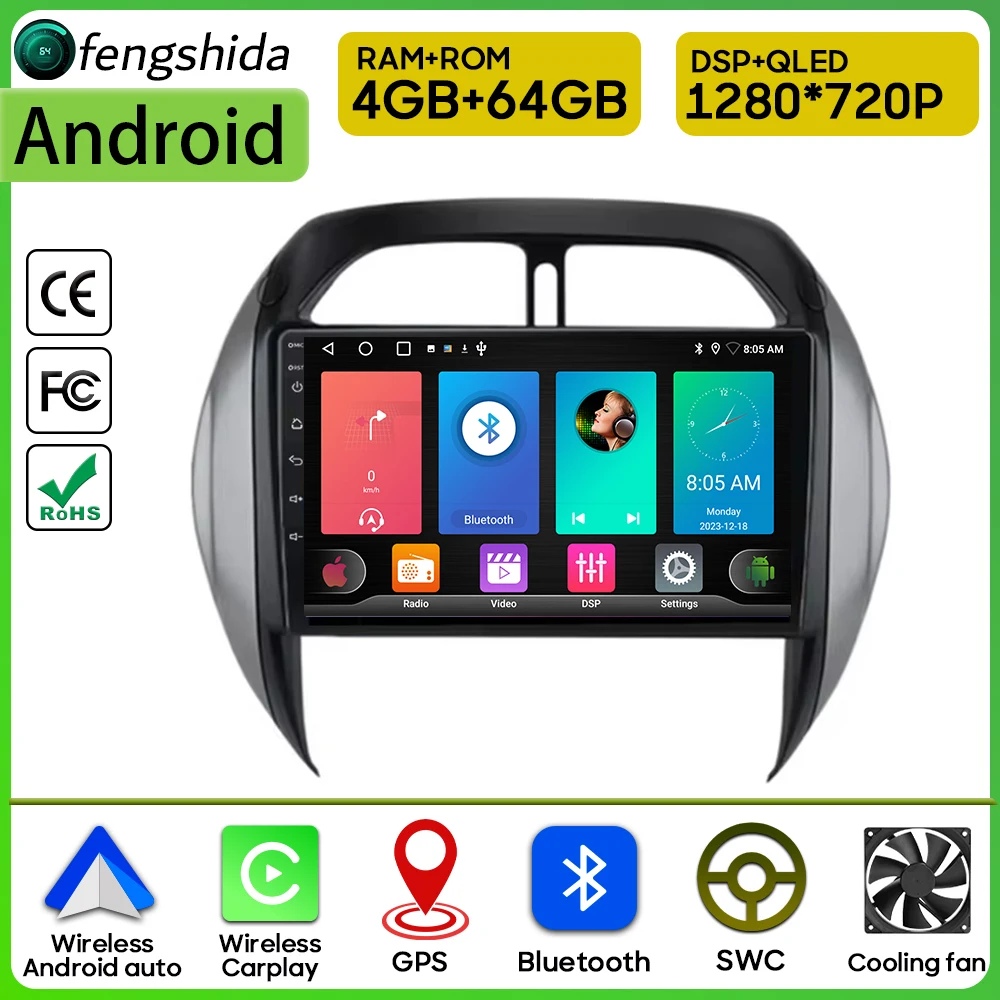 Автомобильный радиоприемник Carplay для Toyota RAV4 2003-2005 навигация GPS Android автомобильный