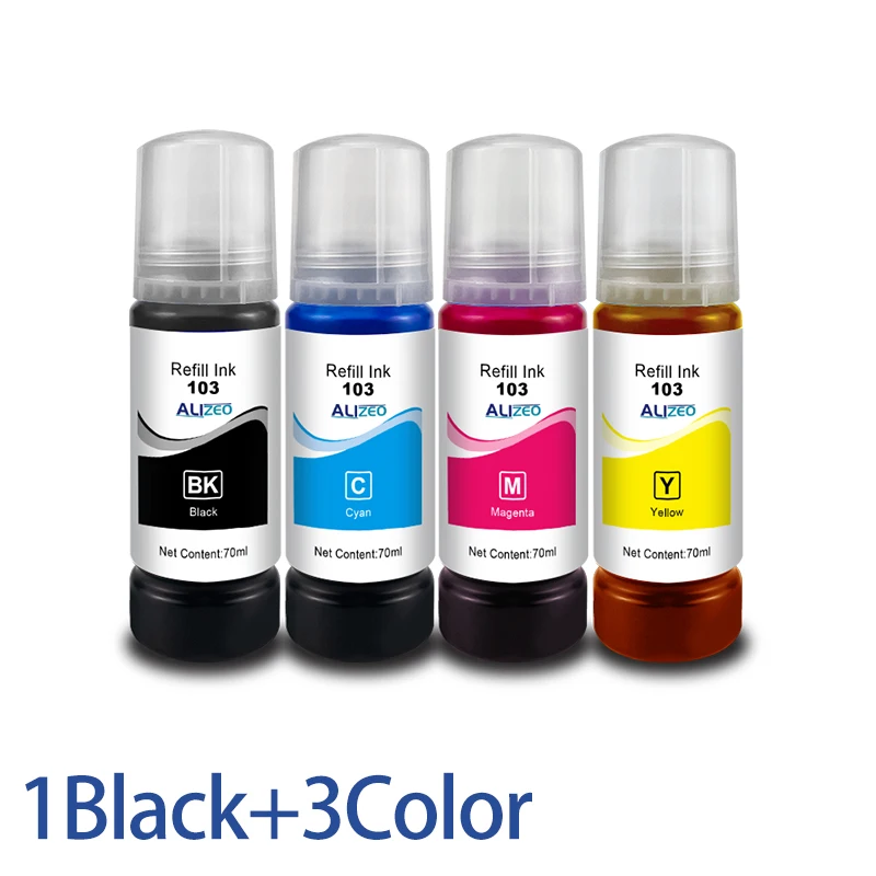 ALIZEO T103 103 104, сменные чернила для Epson Eco Tank L1110 L3100 L3110 L3111 L3116 L3150 L3151 L3156 L3160 5190 Настольный принтер (art.: 3920cd27445a4) - 3920cd27445a4