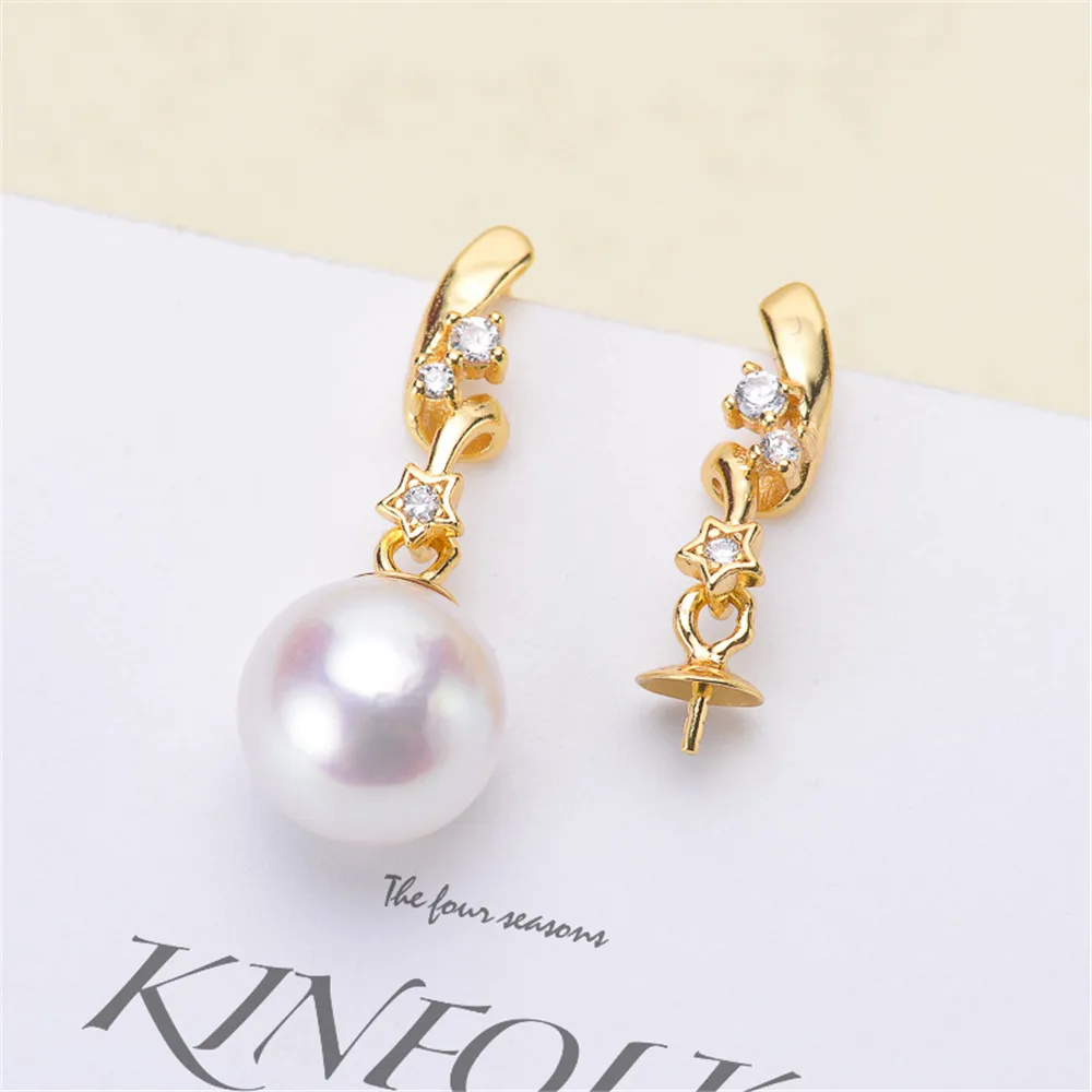 

S925 Sterling Silver Earring Hooks Accessories Gold Silver Ear Studs Ear Hooks Wire For Pearl Earrings Jewelry Making Findings