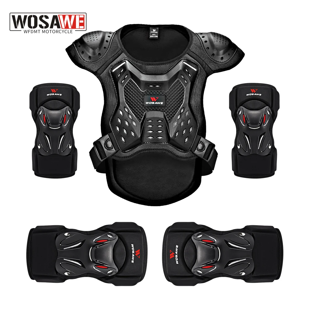 

WOSAWE Motocross Armor Vest Moto Knee & Elbow Pads Protective Gear Set Motocross Racing Off-road Knee Pads Skating Protection