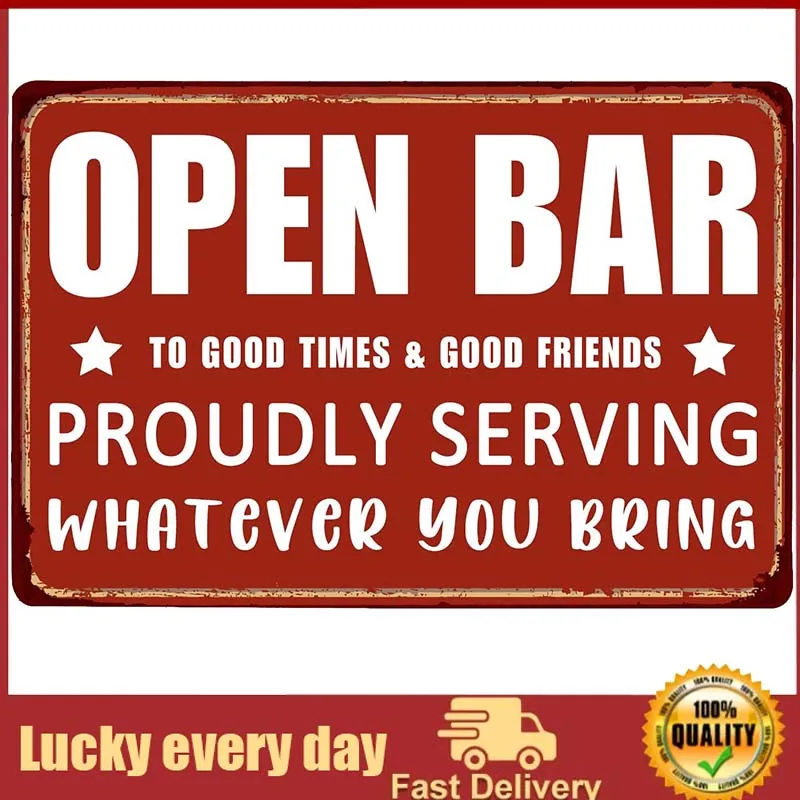 

Vintage Man Cave Signs Cheers Metal Tin Sign Wall Decor Accessories For Home Bar Pub Backyard Proudly Serving Whatever You Bring