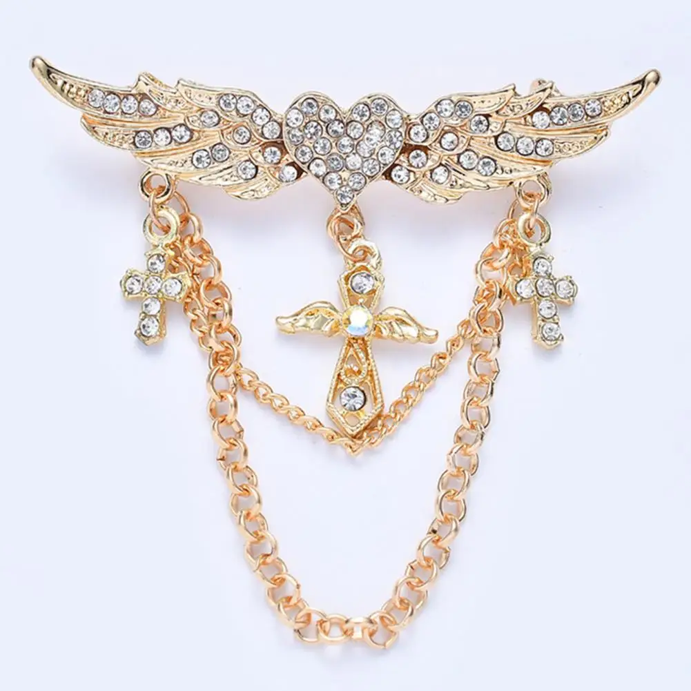 Брошь стильная Винтажная брошь в форме сердца с изящным ярким блеском - купить по