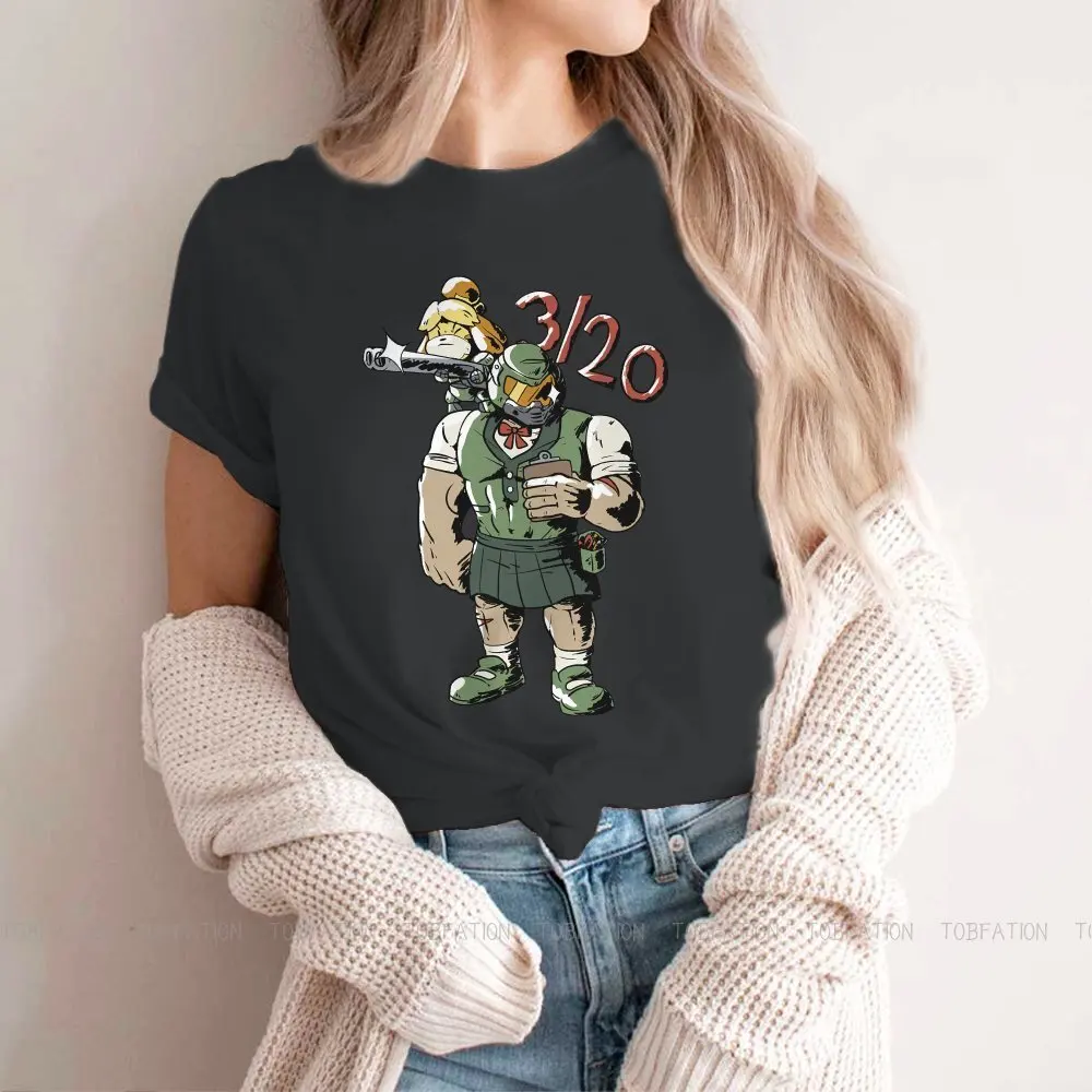 

Женская футболка Doom Slayer и Изабель, графические футболки с изображением животных, перекрещивания, игры Тимми, женские хлопковые футболки, же...