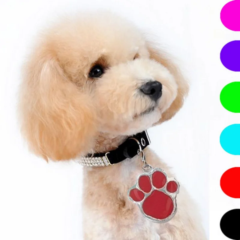 

Pet Cute Collar Creative Paw Dog Puppy Cat Anti-Lost ID Name Tags Pendant Charm Cat Supplies Accessories Products Decor