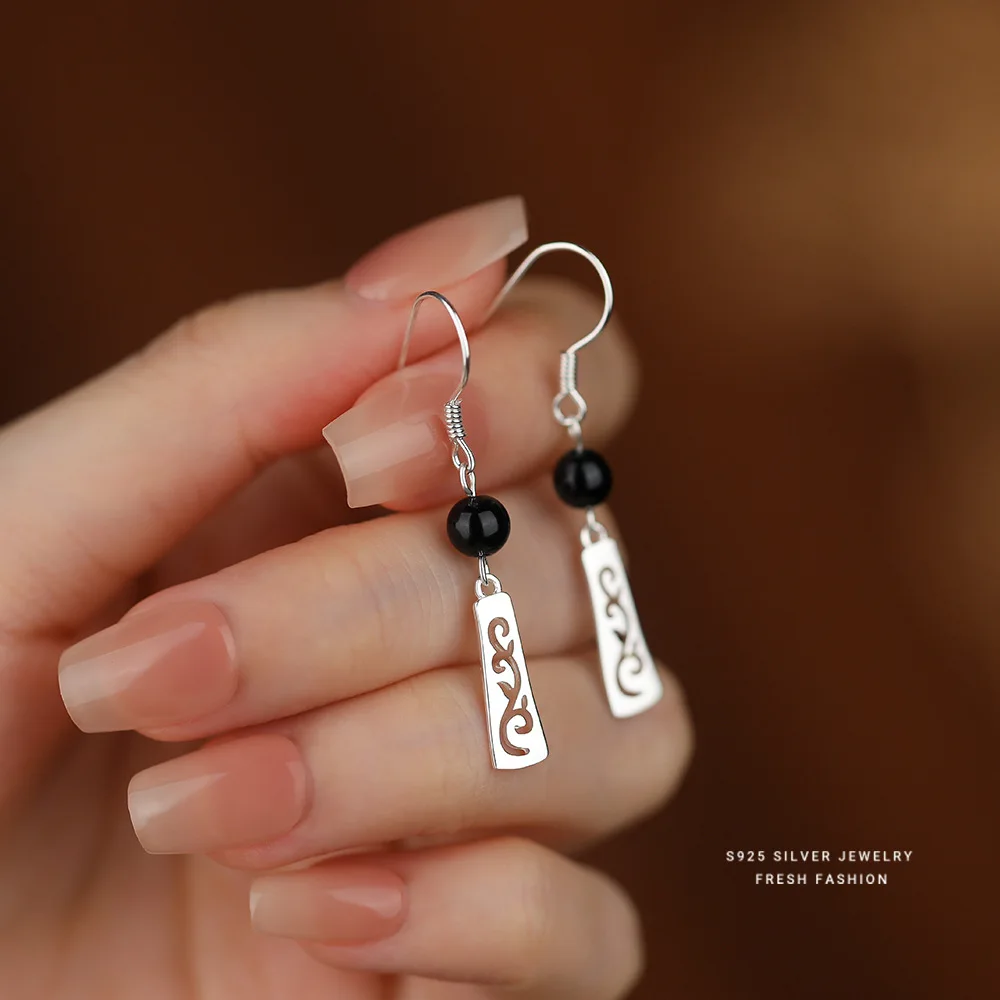 Серебряные серьги 925 пробы для женщин полые из серебра в китайском стиле девочек