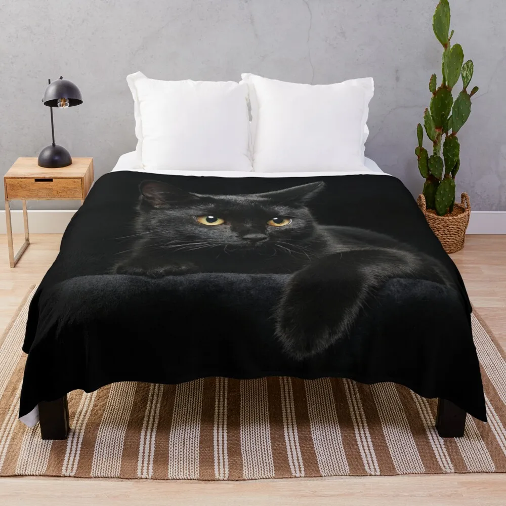 

Black Cat Throw Blanket Cute Blanket Plaid