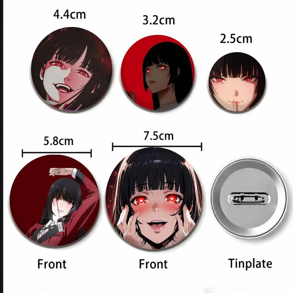 Фото Значки A-Anime Kakegurui Yumeko Jabami 25, 32, 44, 58, 75 мм, персонализированные круглые броши-пины, аксессуар, подарок №3