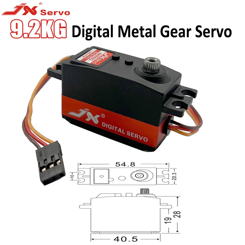 

JX Servo 9.2kg PDI-4409MG 4.8-6V Metal Gear High-accuracy Digital Core Motor for 1/8 RC Car Model Plane Part Boat Accessories